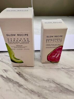 Glow Recipe Avocado Ceramide Recovery Serum and Guava Vitamin C Eye Cream Bundle